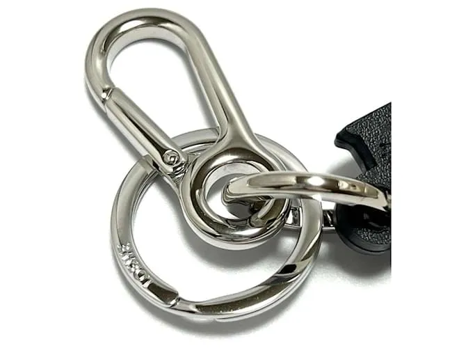 Llavero de cuero negro y metal Loewe 