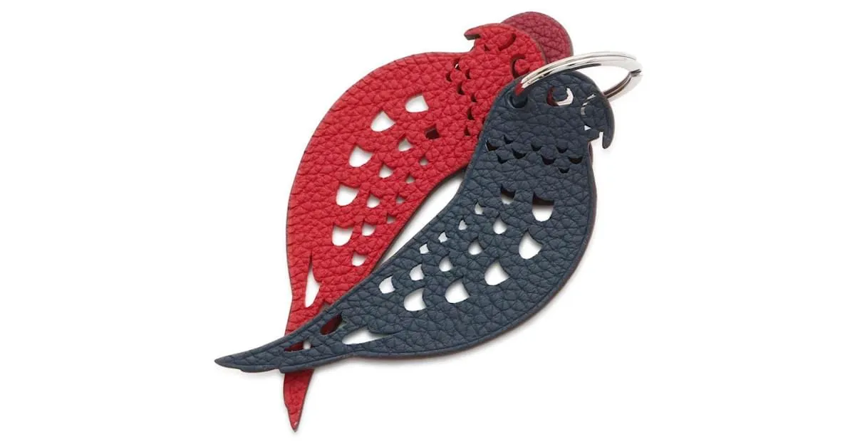 Llavero Hermès Charm Petite H Roja Azul Multicolor 