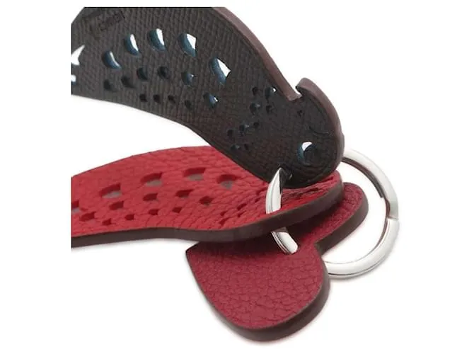 Llavero Hermès Charm Petite H Roja Azul Multicolor 