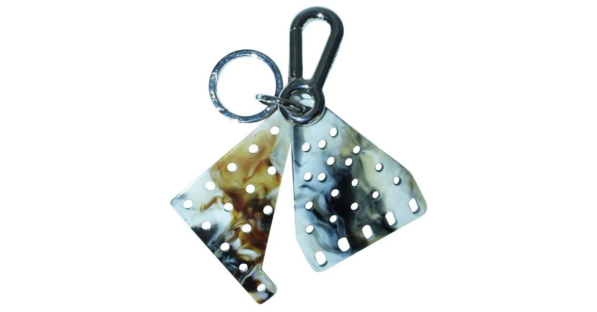 Loewe Llavero de esmalte jaspeado gris 