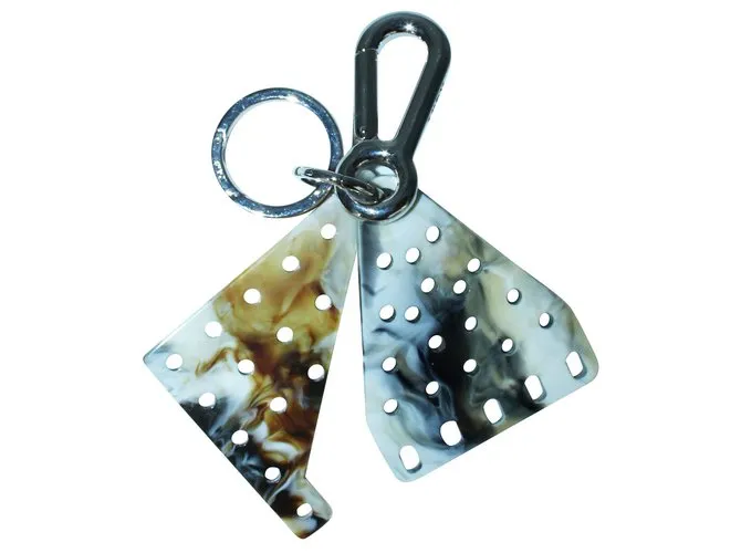 Loewe Llavero de esmalte jaspeado gris 