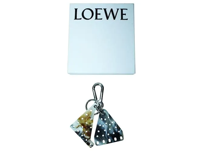 Loewe Llavero de esmalte jaspeado gris 