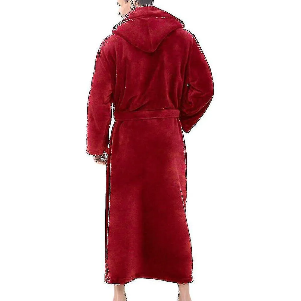 Men Hooded Bath Night Robe