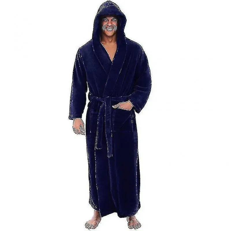 MEN'S BATHROBES  LONG HOODED TERRY ROBE FOR RESORT, SPA, AND HOME XIXIXDD