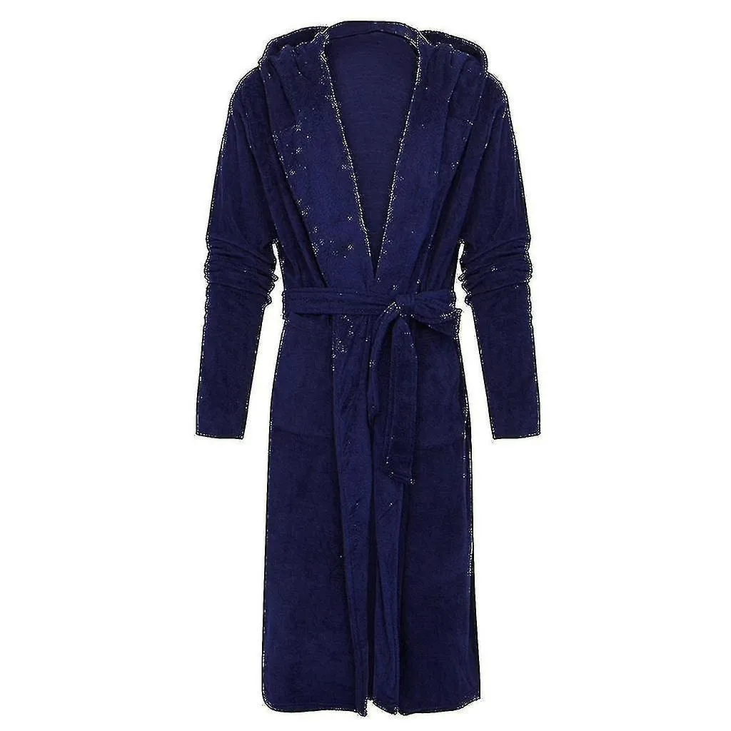 MEN'S BATHROBES  LONG HOODED TERRY ROBE FOR RESORT, SPA, AND HOME XIXIXDD