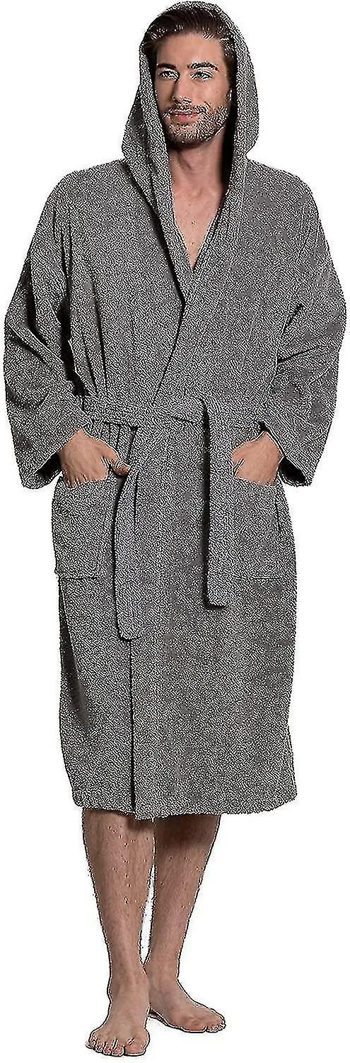 Men's Turkish Cloth Robe, Thick Hooded Bathrobe
