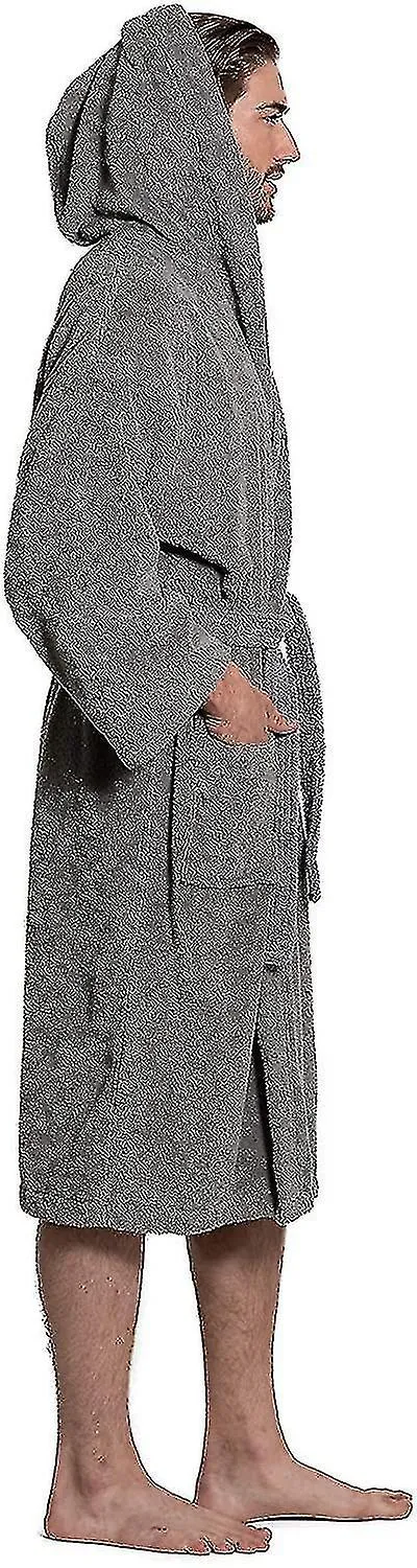 Men's Turkish Cloth Robe, Thick Hooded Bathrobe