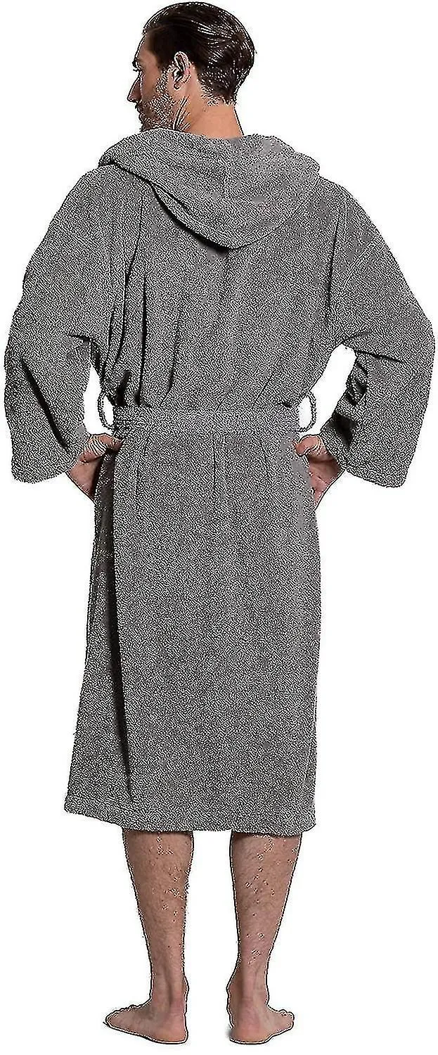 Men's Turkish Cloth Robe, Thick Hooded Bathrobe