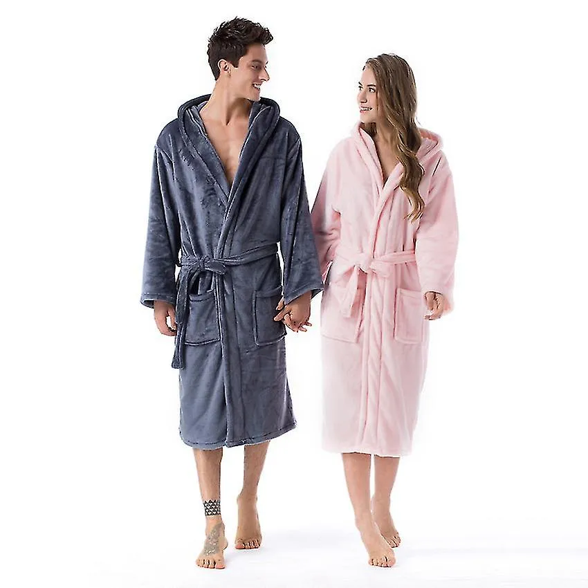 NUMB BATHROBES FOR WOMEN,RESORT HOTEL HOME SPA TERRY ROBE FLEECE ROBE PLUSH LONG HOODED BATHROBEYUJIA