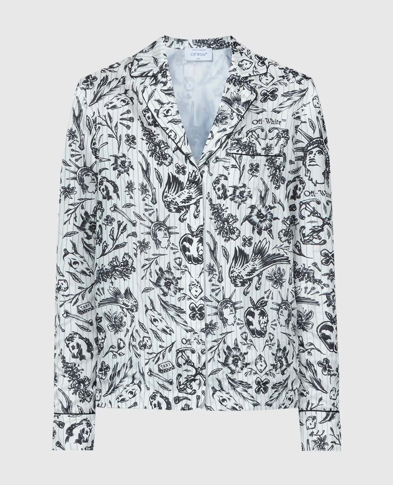 OFFWHITE WHITE BLOUSE IN SECOND SKIN PRINT