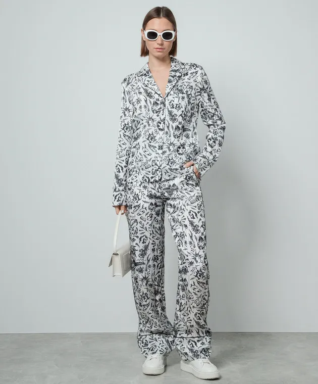 OFFWHITE WHITE BLOUSE IN SECOND SKIN PRINT