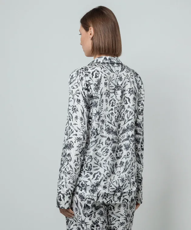 OFFWHITE WHITE BLOUSE IN SECOND SKIN PRINT