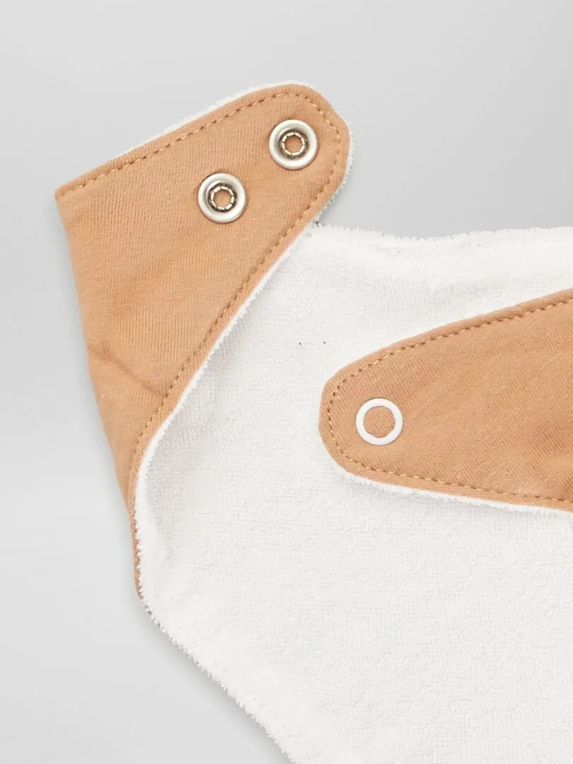 PACK DE 3 BABEROS TRIANGULARES  MARRON