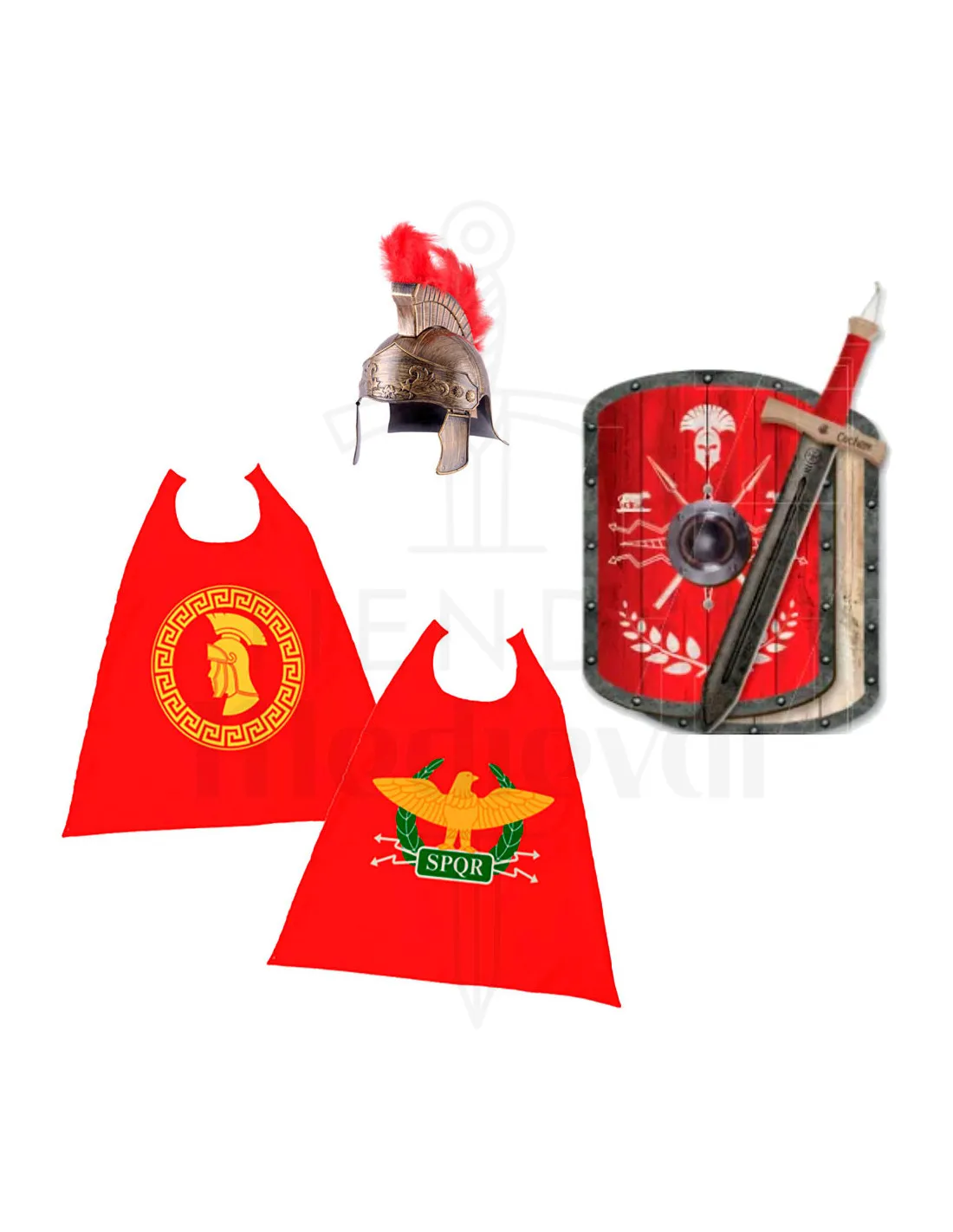 Pack niño Centurión Cornelio: Espada, escudo, casco y capa