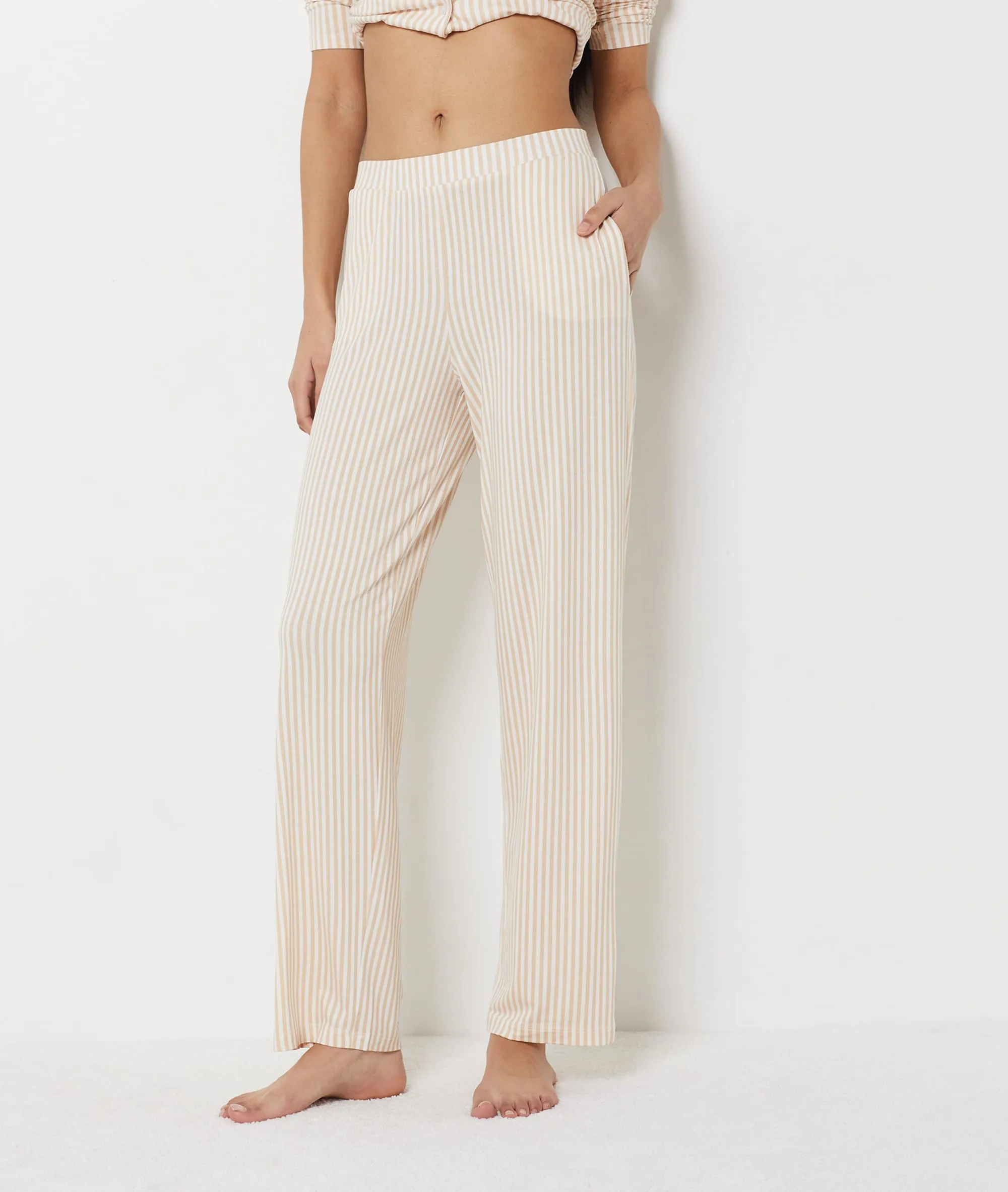 PANTALóN PIJAMA ESTAMPADO DE RAYAS HEIDE BEIGE  ETAM