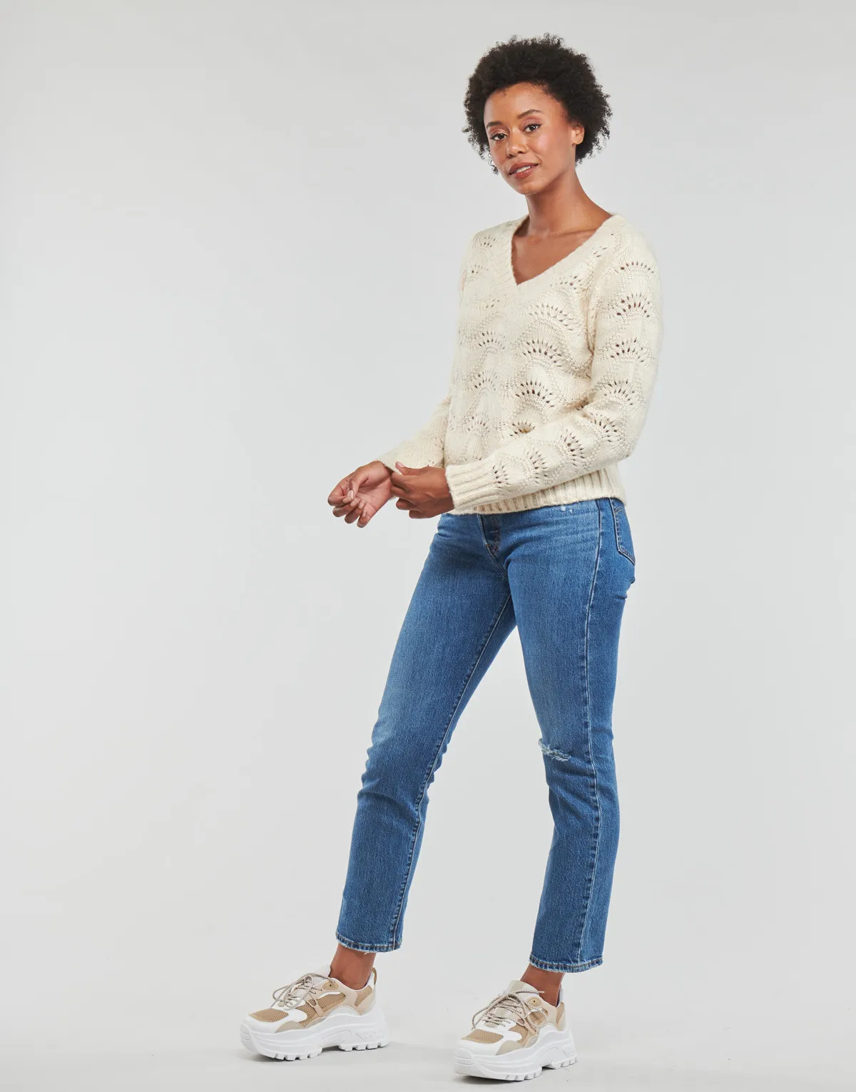 PCBIBBI LS VNECK KNIT