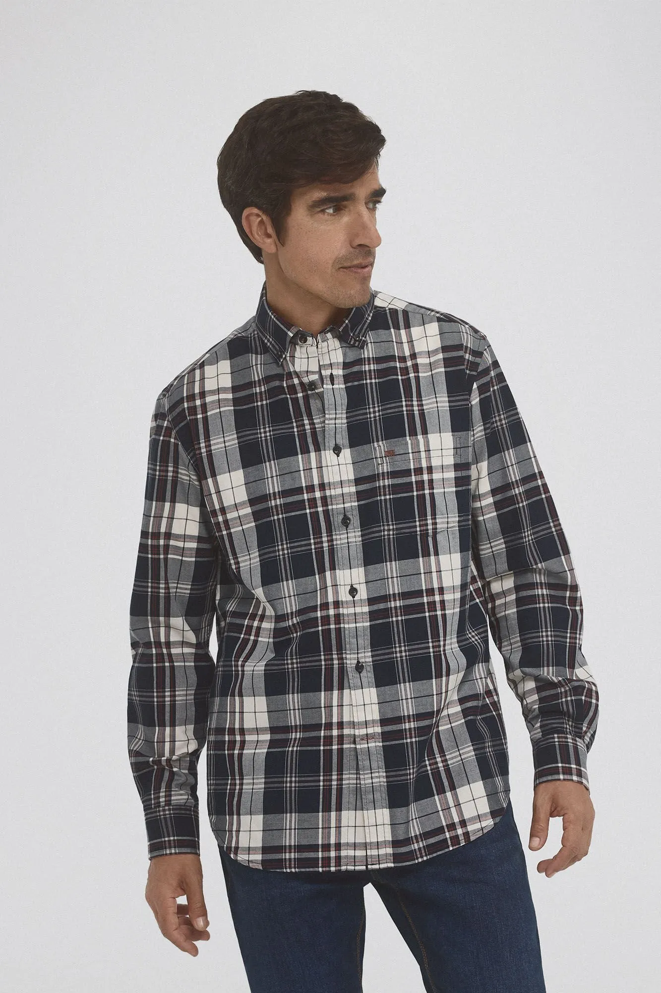 Pedro del Hierro Camisa twill cuadros