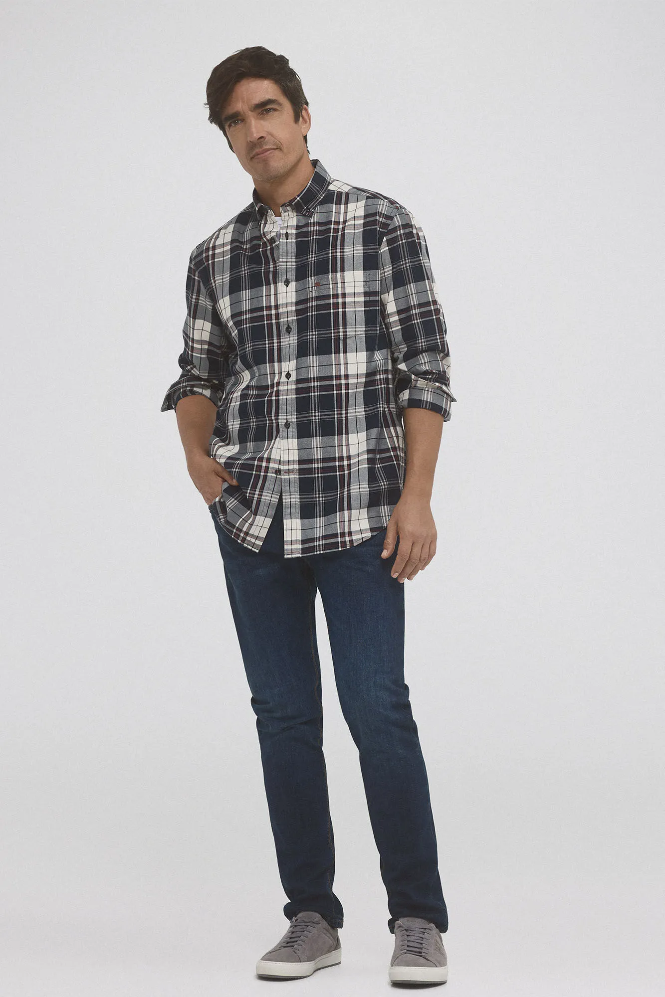 Pedro del Hierro Camisa twill cuadros