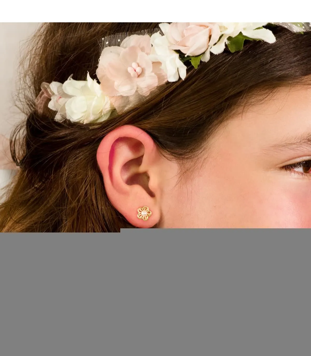 Pendientes niña Comunión Chloe Oro 18K Flor