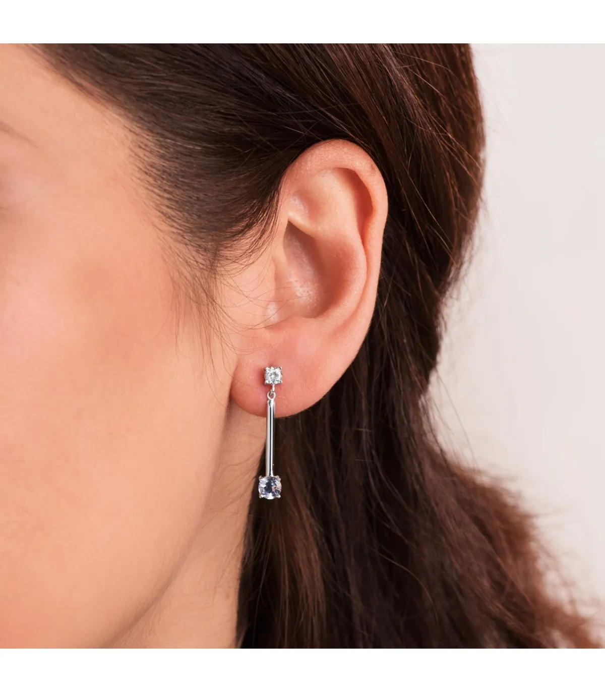 Pendientes Novia Lucero Oro 18K  Topacio Azul