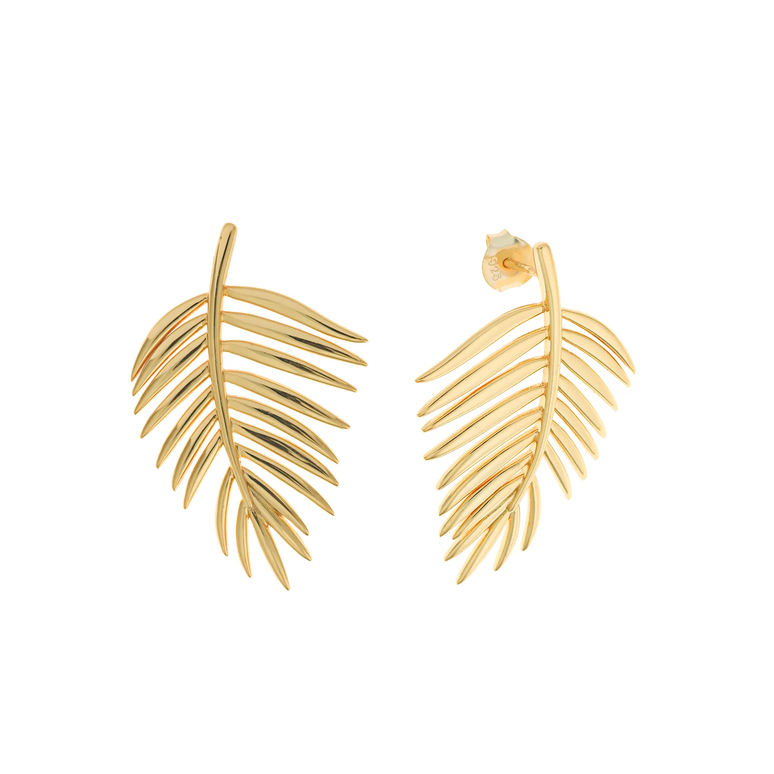 Pendientes Plata chapada en Oro Palmera