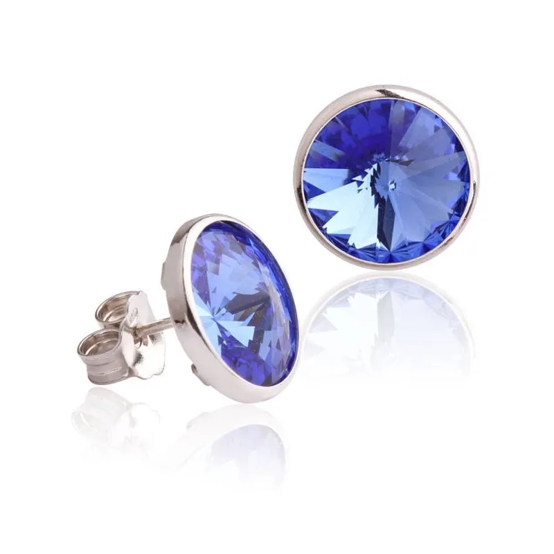 Pendientes "Chromatic" grandes Azul Plata de ley