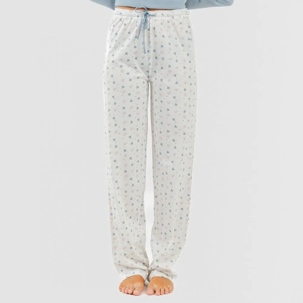 Pijama largo algodón Ines indigo
