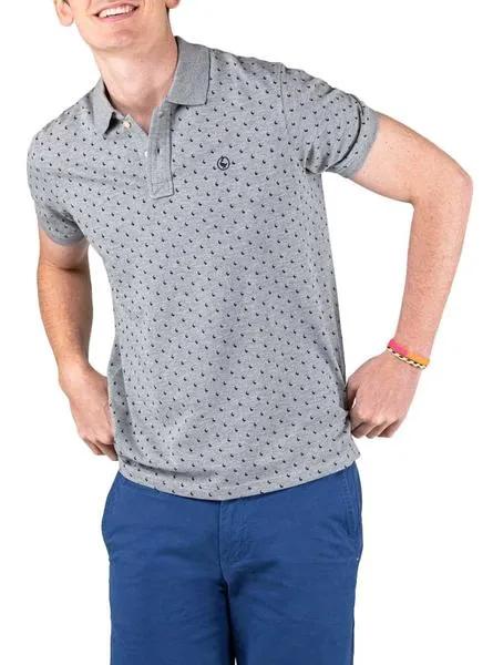 polo el ganso print gris para hombre