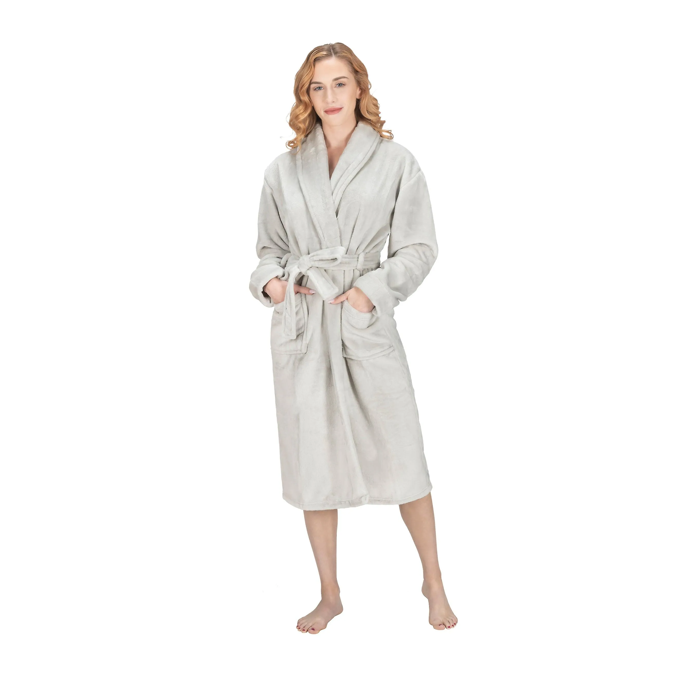 Premium super soft cosy bathrobe luxury housecoat dressing gown hooded spa robe