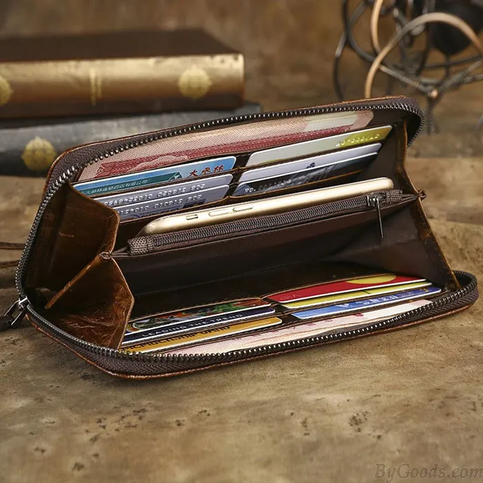 Retro 3D Crocodile Wallet Long Large Crocodile Skin Pattern Handmade Business Purse Phone Clutch Bag