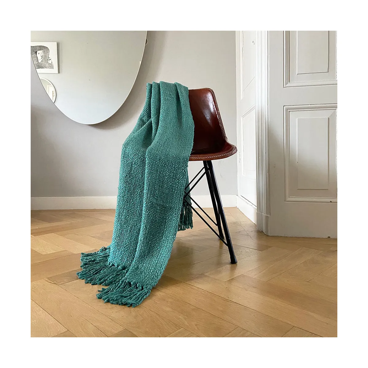 Rhinestone green throw