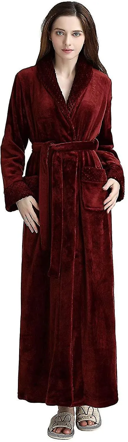 robe fleece dressing gown plush luxury bathrobe ladies shawl