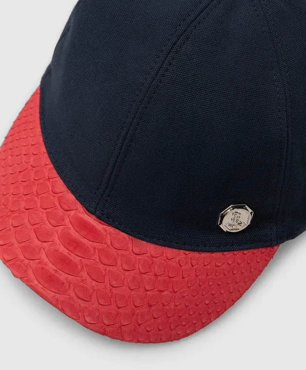 Stefano Ricci Children's cap with python skin insert