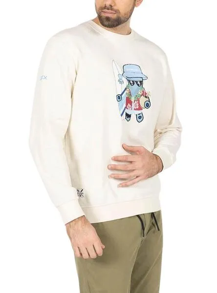Sudadera El Pulpo Hawaiano beige para hombre