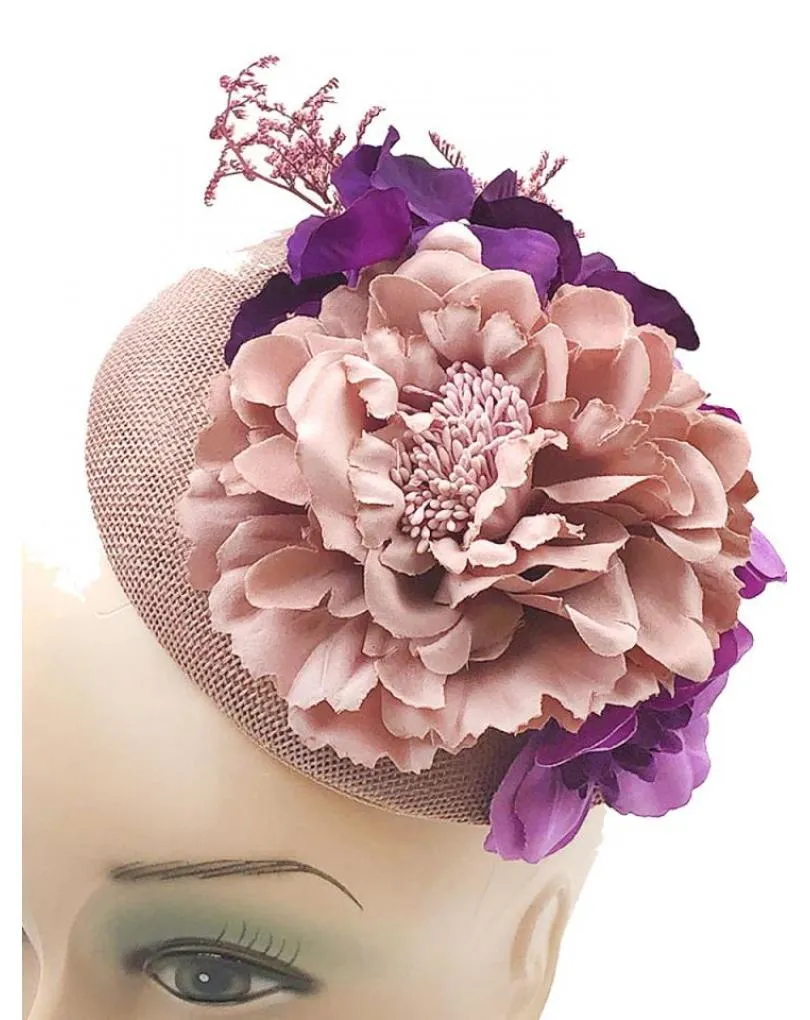 TOCADOS BODA PEQUEÑOS CON FLORES ROSAS Y MORADAS