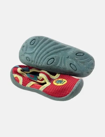 Tuc tuc Zapatilla de agua roja detalles multicolor