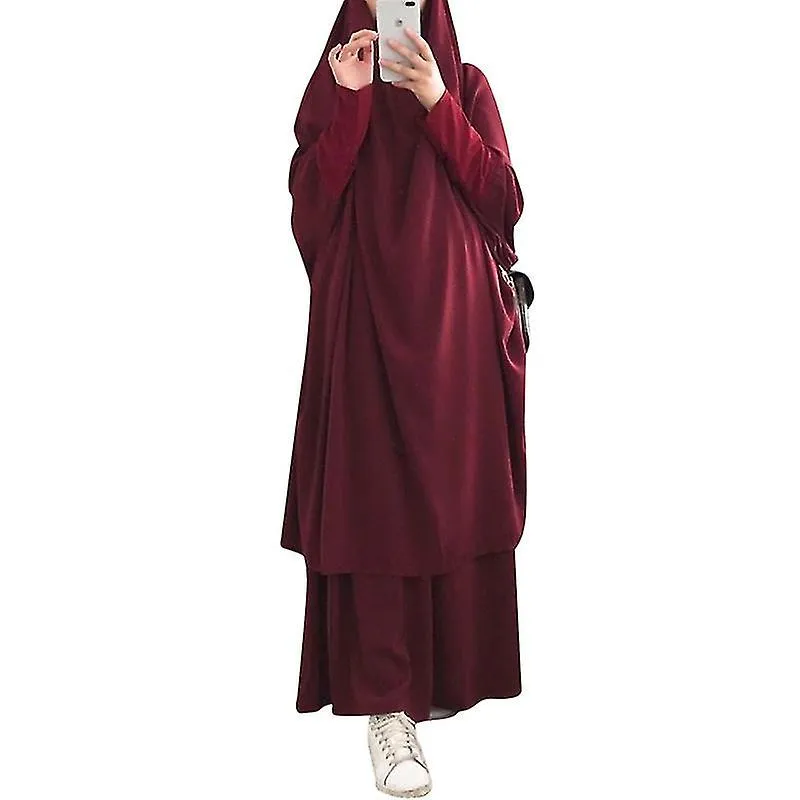 Uae Saudi Solid Robe Dress Hooded Suit Ethnic Wear