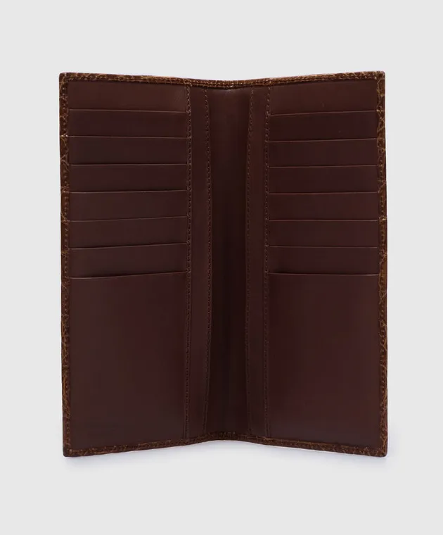 Vaccari Brown purse made of crocodile skin