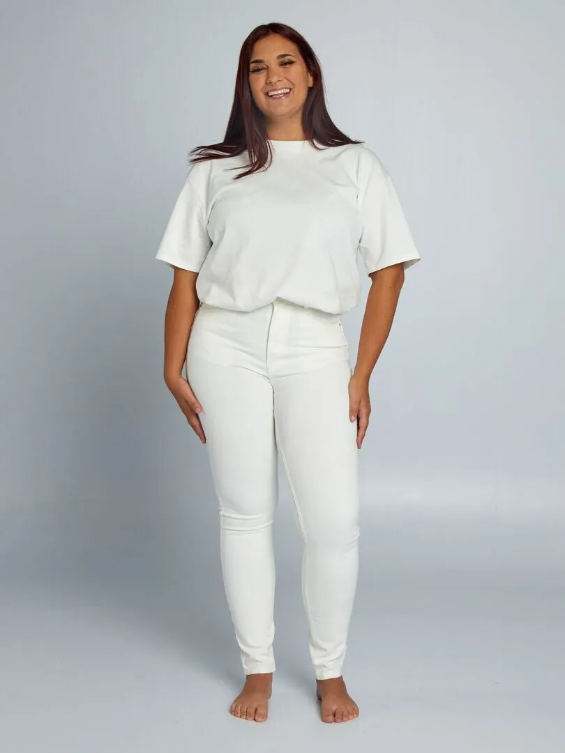 VAQUERO SKINNY DE TIRO ALTO  L30  BLANCO