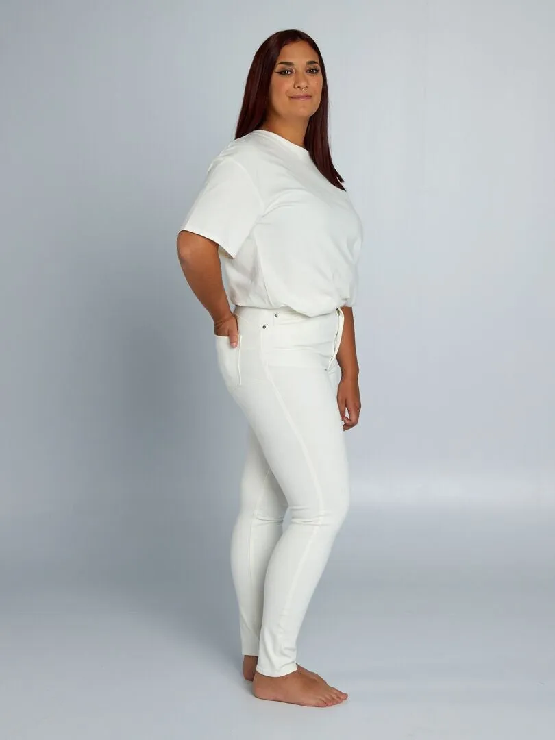 VAQUERO SKINNY DE TIRO ALTO  L30  BLANCO