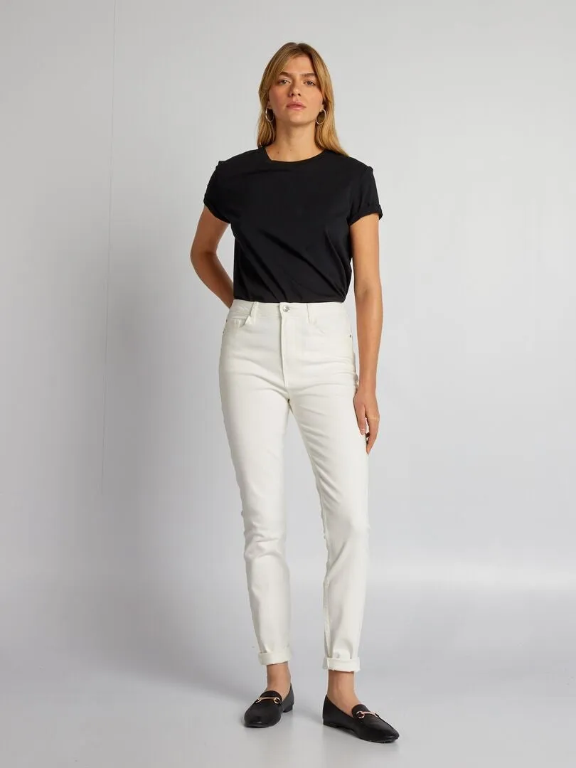 VAQUERO SKINNY DE TIRO ALTO  L30  BLANCO