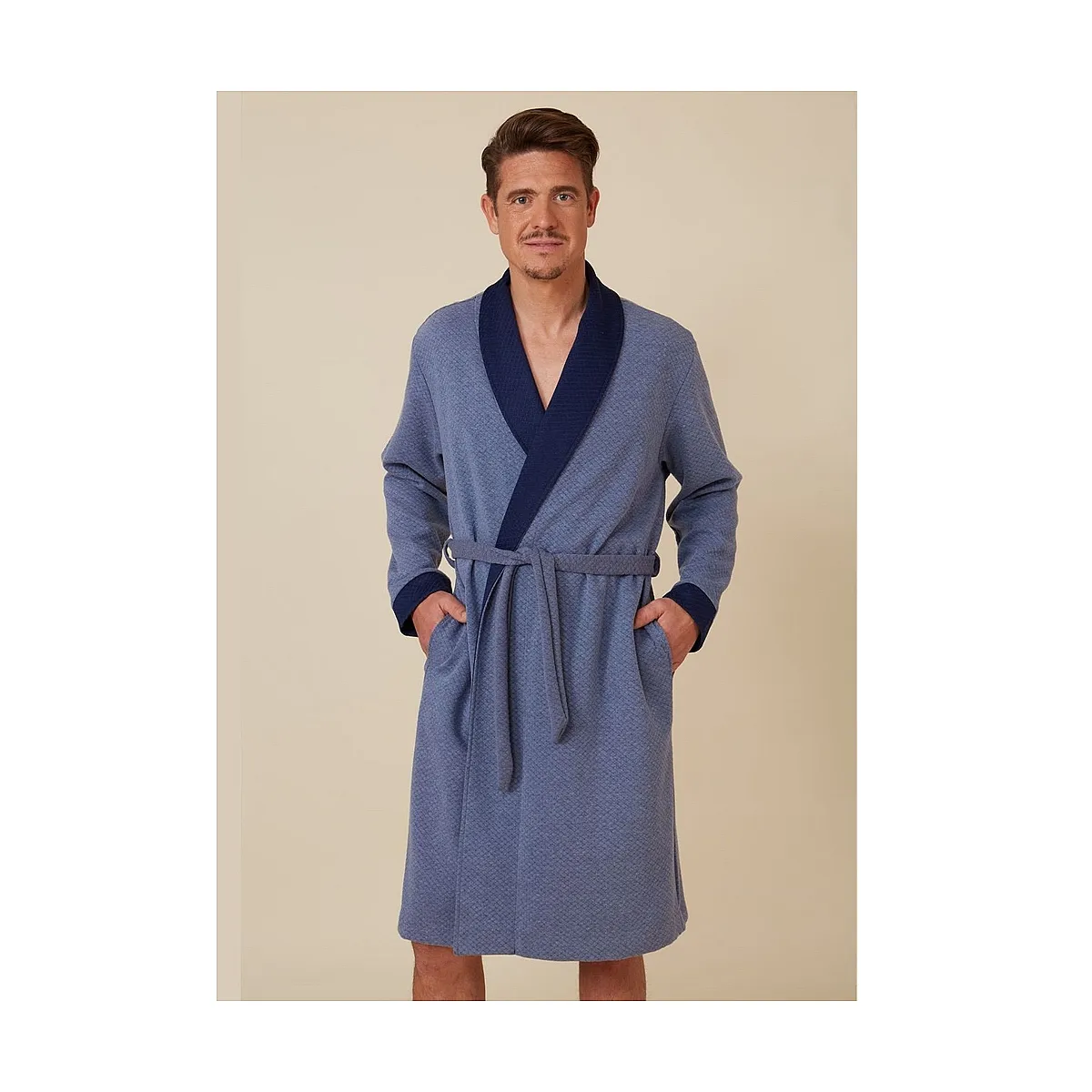 WINTER GOWN WITH CONTRAST NECK